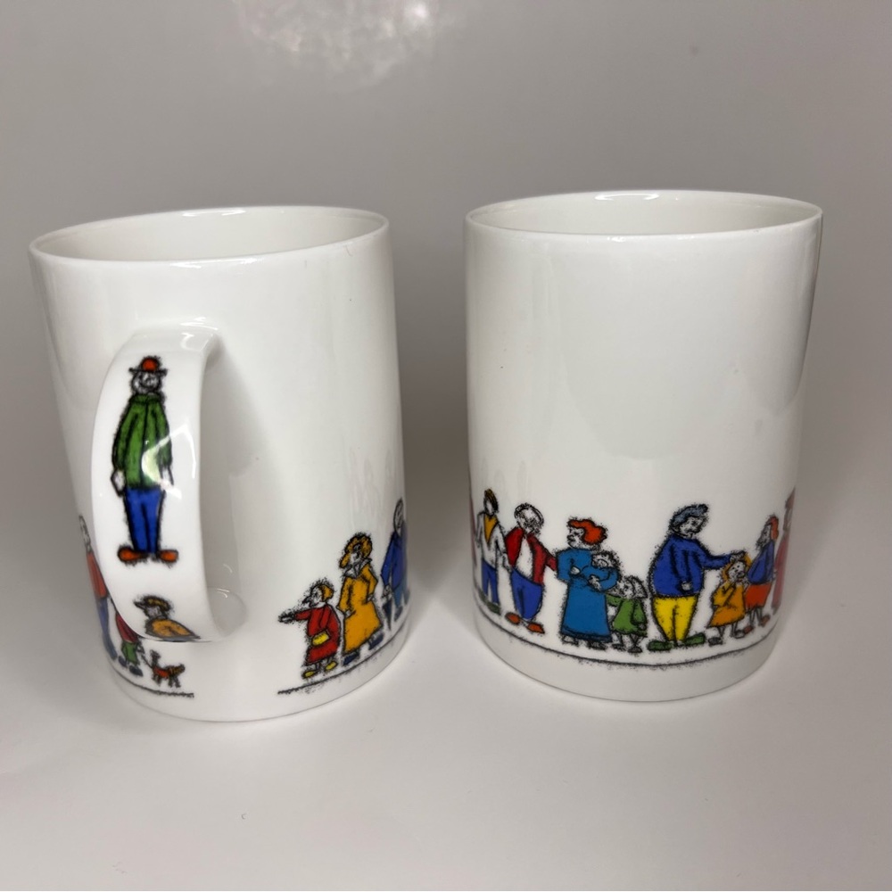 Pair of Hudson Middleton “Streetwise” Collector Mugs Bone China